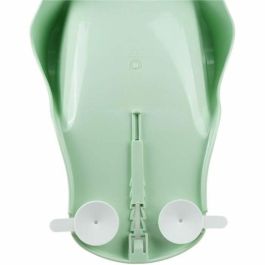 Thermobaby Tumbona de Baño Daphné Verde Celadon - Soporte Ajustable y Seguro para Bebés 0-8 Meses, Permite Baño Manos Libres
