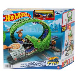 Hot Wheels City Ataque Del Cocodrilo HKX39 Conjunto de Juego con Cocodrilo Gigante y Lanzador, Hot Wheels