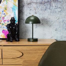 Home Deco Factory Lámpara De Mesa Recargable Verde Metal