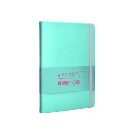 Cuaderno Con Gomilla Antartik Notes Tapa Dura A5 Hojas Lisas Rosa Y Turquesa 100 Hojas 80 gr Fsc