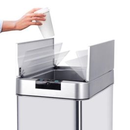 KITCHEN MOVE Papelera automática SILVERLAKE - 60L - Acero inoxidable con fleje KITCHEN MOVE Papelera automática SILVERLAKE - 60L - Acero inoxidable con fleje