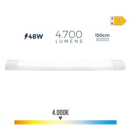 Edm Regleta LED 48W 4000K Luz Día 4700LM 150x3,1x12cm Ángulo 110°