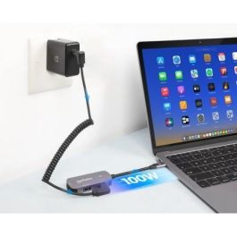 MANHATTAN Adaptador USB-C a HDMI 3 en 1 con Suministro de Energía hasta 100W y Resolución 4K