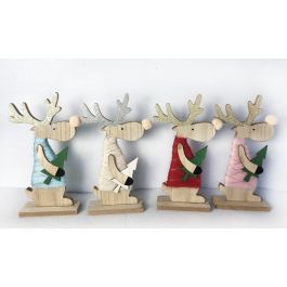 DKD Home Decor Figura Decorativa de Navidad Reno Estilo Alpino Madera Poliéster 5x24x13 cm Colores Surtidos Pack 12 Unidades Precio: 14.49999991. SKU: B1HR5AB668