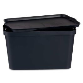 Caja Plastico Con Tapa 24L Antracita Kipit 29X24CM (6 Unidades) Caja Plastico Con Tapa 24L Antracita Kipit 29X24CM (6 Unidades)