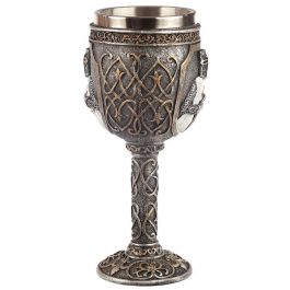 Copa Caballeros de las Cruzadas de Resina y Acero Inoxidable - 19,5x9x9cm