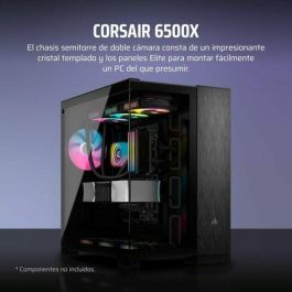 Corsair CC-9011283-WW Caja PC de torre media 6500X, aluminio negro/obsidiana
