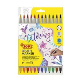 Jovi Rotuladores Lettering Doble Punta Fina y Pincel, Tinta Agua, Lavable, 12 Unidades Colores Surtidos Precio: 6.50000021. SKU: B15XPAEFH8
