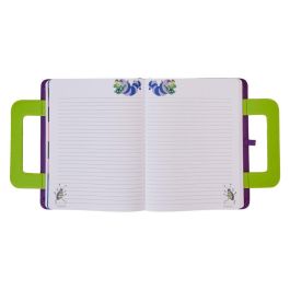 LOUNGEFLY Cuaderno Beetlejuice Piel Vegana 150 Hojas Rayadas con Ilustraciones Originales Recorte para Notas Adhesivas 16,875x21,25cm