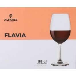 La Mediterranea Copa Vino Flavia 58 cl (7.5 cm x 23 cm) – Ideal para degustación y uso diario (24 Unidades)