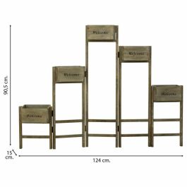 Soporte para Maceta Alexandra House Living Marrón Madera de Paulonia 15 x 90 x 124 cm Soporte para Maceta Alexandra House Living Marrón Madera de Paulonia 15 x 90 x 124 cm