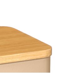 Kinvara Tarro Tapa Bambú Beige Acero Surtido 9.8 x 9.8 x 13.8 cm (Set de 12)