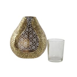 Portavela Oriental DKD Home Decor Dorado 11.5 x 13.5 x 12.5 cm