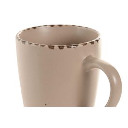 DKD Home Decor Mug Scandi Marron 9 x 10.8 x 13 cm (6 Unidades) Gres Apto Microondas Lavavajillas
