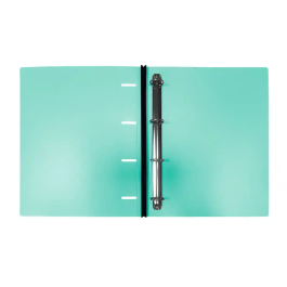 Liderpapel Carpeta 4 Anillas Redondas 25 mm Polipropileno DIN A4 Ultra Compacta Lomo Extensible 4 cm Verde Menta
