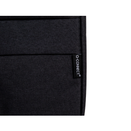 Q-connect Funda para portátil 15,6" con Asas Retráctiles, Cremallera, 3 Bolsillos Exteriores, Negro