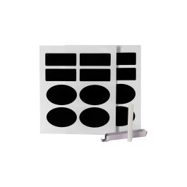 Kinvara Set 16 Pegatina Pizarra Y Tiza Negro 14 x 22.5 x 2 cm (Set de 72)