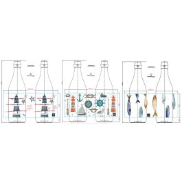 Inde Botella de Vidrio 1 Litro con Tapón Hermético Mar "Mecano", 8.25 x 32.2 cm (6 Unidades) Precio: 12.50000059. SKU: B1D3SQ5H5Q