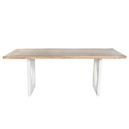 Mesa Comedor Mediterraneo DKD Home Decor Blanco Natural 100.5 x 77 x 200.5 cm Mesa Comedor Mediterraneo DKD Home Decor Blanco Natural 100.5 x 77 x 200.5 cm