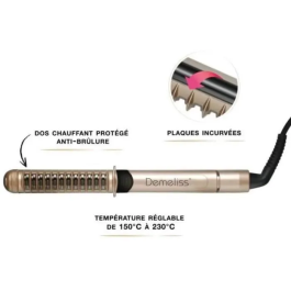 Saint Algue Demeliss XCURLER 3965 Plancha de Pelo Profesional con Placas de Cerámica, 5 Temperaturas, Color Dorado