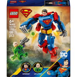 Lego Juego de Construcción Armadura Robótica de Superman vs. Lex Luthor. Set Temático Marvel para Niños +6 Años