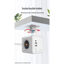 MicroConnect Cubo de Energía 4 Salidas Schuko, 2 USB-A, 1 USB-C, Cable 1.5m, Blanco