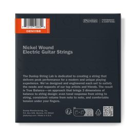 Dunlop Cuerdas Guitarra Eléctrica Nickel 11-56: Agudos Nítidos, Medios Agresivos, Graves Dinámicos para Solos y Acordes Claros