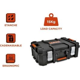 Tood TOO8019053050841 Maletín de herramientas impermeable, 6 compartimentos, 53 x 37 x 18 cm