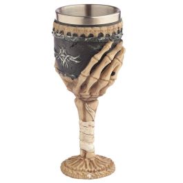PUCKATOR Copa Mano de Calavera decorativa 19x7cm de Resina y Metal