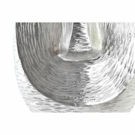 DKD Home Decor Jarrón Decorativo Moderno de Aluminio Plateado con Diseño de Cara 19 x 31 x 19 cm