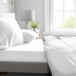Home Linge Passion HP71760 Sábana Bajera Ajustable Microfibra 82 g - 90x190 cm Capó 30 cm - Blanco