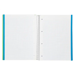 Liderpapel Cuaderno espiral Micro Jolly A4, 140 hojas, cuadro 5mm, 75gr, verde, espiral, tapa forrada