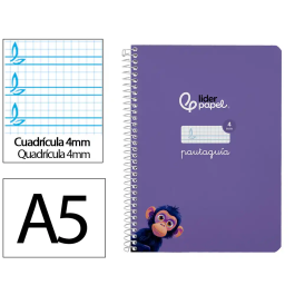 Liderpapel Cuaderno Espiral Pautaguía A5 Tapa Blanda 40 Hojas Cuadro Pautado 4mm Lila Precio: 6.50000021. SKU: B1G7BZT5LN