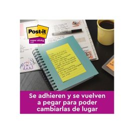 Bloc De Notas Adhesivas Quita Y Pon Post-It Super Sticky 152x101 mm Con 45 Hojas Pack De 4 Unidades Colores Neon