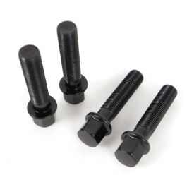 Omp OMPS09661401 Juego de 4 Tornillos M14x1.5 Plano Largo 48 mm Llave 17 Color Negro Din 10.9