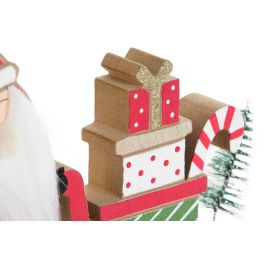 DKD Home Decor Figura Navidad Tradicional Papá Noel Rojo Verde Madera 2 x 13 x 15 cm (6 Unidades)