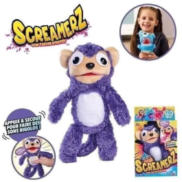 Smoby Screamerz Peluche Interactivo Mono 28 cm Ruidos al Agitar o Pulsar el Botón
