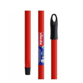 Vileda Palo Metálico 1,40M Rosca Universal Rojo - Acero con pintura antioxidante, antideslizante y lazo para colgar
