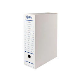 Liderpapel Caja de Archivo Definitivo Automática Folio Cartón Reciclado Blanco Lomo 100 mm Montaje Automático 360x100x255mm