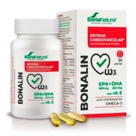 Bonalin EPA+DHA 30 perlas. Complemento de Omega 3 para corazón, cerebro y visión. Con Vitamina E antioxidante. Certificado IFOS. Precio: 22.4999995. SKU: B1K9W7F8WB