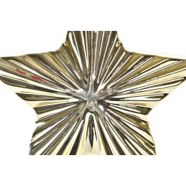 DKD Home Decor Decoración Navidad Moderna Estrella Porcelana Dorado Plateado 5x17x19 cm (4 Unidades)