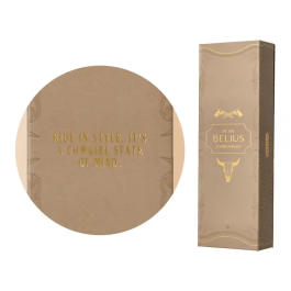 Belius Wild West Bolígrafo Aluminio Beige Dorado, Tinta Azul, Caja de Diseño