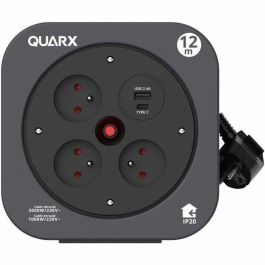 QUARX QUA1719191081312 Carrete S-Box 12m, 3 Tomas 16A, USB Tipo A y C Precio: 43.79000043. SKU: B1BM4R2J2C