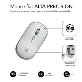 Ratón Mini Inalámbrico Subblim Wireless Mini/ Hasta 1600 DPI/ Plata Ratón Mini Inalámbrico Subblim Wireless Mini/ Hasta 1600 DPI/ Plata