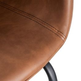 Silla Marrón Metal / Simil Piel 59 X 50,50 X 81,50 cm
