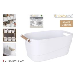 Confortime Cesta Multiusos Asas de Madera 21,5 cm Ancho x 40 cm Largo x 18 cm Alto, 5,38 kg (12 Unidades)
