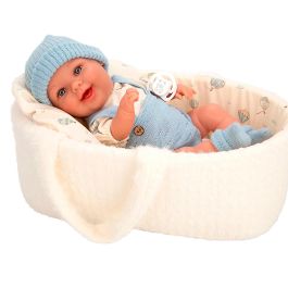 Muñecas Arias Muñeca Elegance Gadi Azul 33 cm con Capazo y Bolsa, Cuerpo de Vinilo, Niño, Edad +3 años