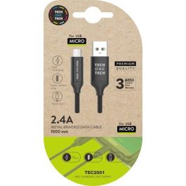 Tech One Tech Cable USB-A a Micro USB 1m Nylon Trenzado Negro - Carga Rápida 2.4A Precio: 3.58999982. SKU: B166V78S2J