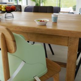 Thermobaby Silla elevadora Block, compacta y transportable con arnés de 3 puntos para seguridad y comodidad del bebé, marrón brillante