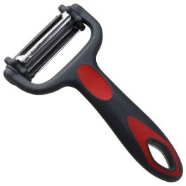 Easy Make Pelador 3 Hojas Diferentes ABS y Acero Inoxidable Mango Antideslizante Cortar Frutas y Verduras